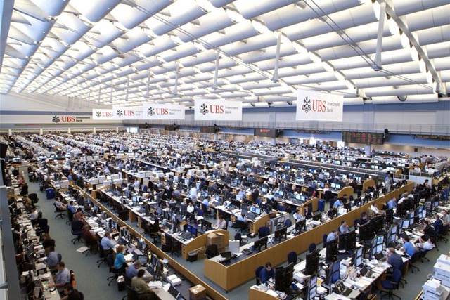 A trading floor the size of many football fields